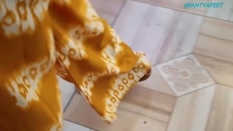Candid Ebony Feet At The Store