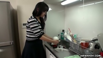Too Tired Hubby Falls Asleep While His Colleague Fucks His Wife Risa Kurokawa