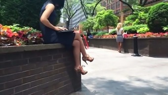 Candid Sexy Legs In Heels In Street