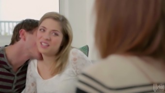 Naughty Teens Share A Big Fat Cock In A Threesome
