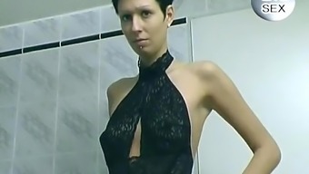 Shorthair Brunette Plays In The Bathroom - Free Porn Videos - Youporn