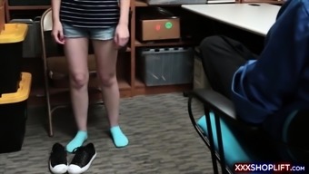 Geek Shoplifter Chick Gets Punished With A Huge Cock