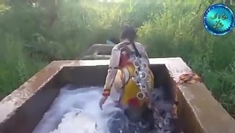 Pakistani Girl In Water Pool Washing 