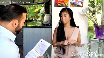 Pretty Asian Babysitter Jade Kush Gives A Tugjob And Swallows Cock Greedily