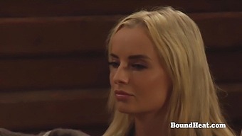 Handcuffed Lesbian Slave Whipped And Punished By Madame