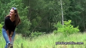 Nature Loving Girls Release Their Piss Streams On The Meadow