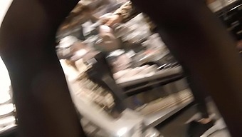Candid Legs In A Shoe Store