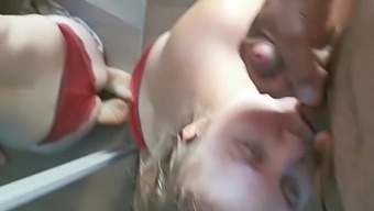 Voyeur Swallows Cum In Wild Brown Threesome
