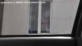 Publicly Exposed: Hairy Milf Frina In A Sexy Dressing Gown