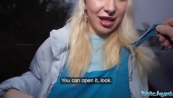 Big Boobed Blonde Pizza Delivery Girl Goes Further Than Just Delivering Pizzas In This Video.